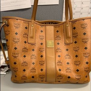 Brown leather Authentic MCM tote bag